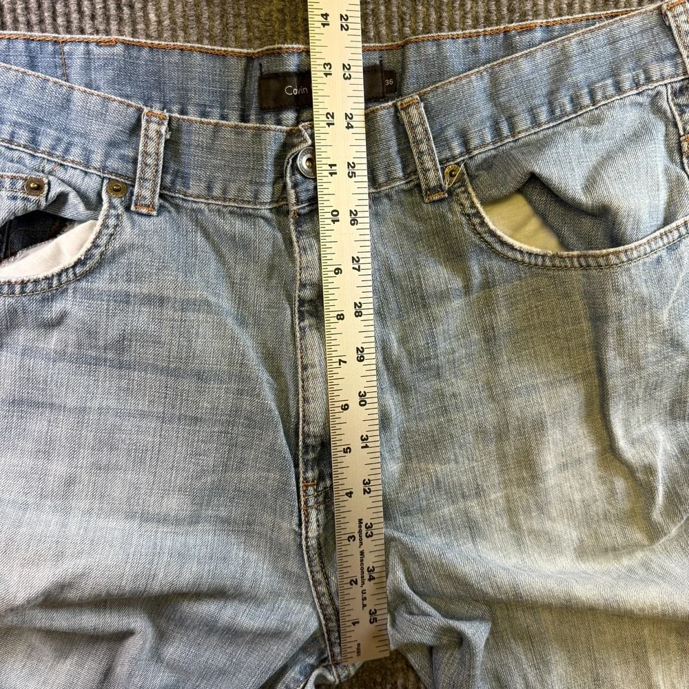 Calvin Klein Jeans Mens‎ 36x33 Light Wash 100% Cotton Denim Straight Fit